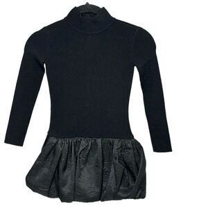 NEW NWT Rachel PARCELL black long sleeve dress peplum bubble hem size 4T